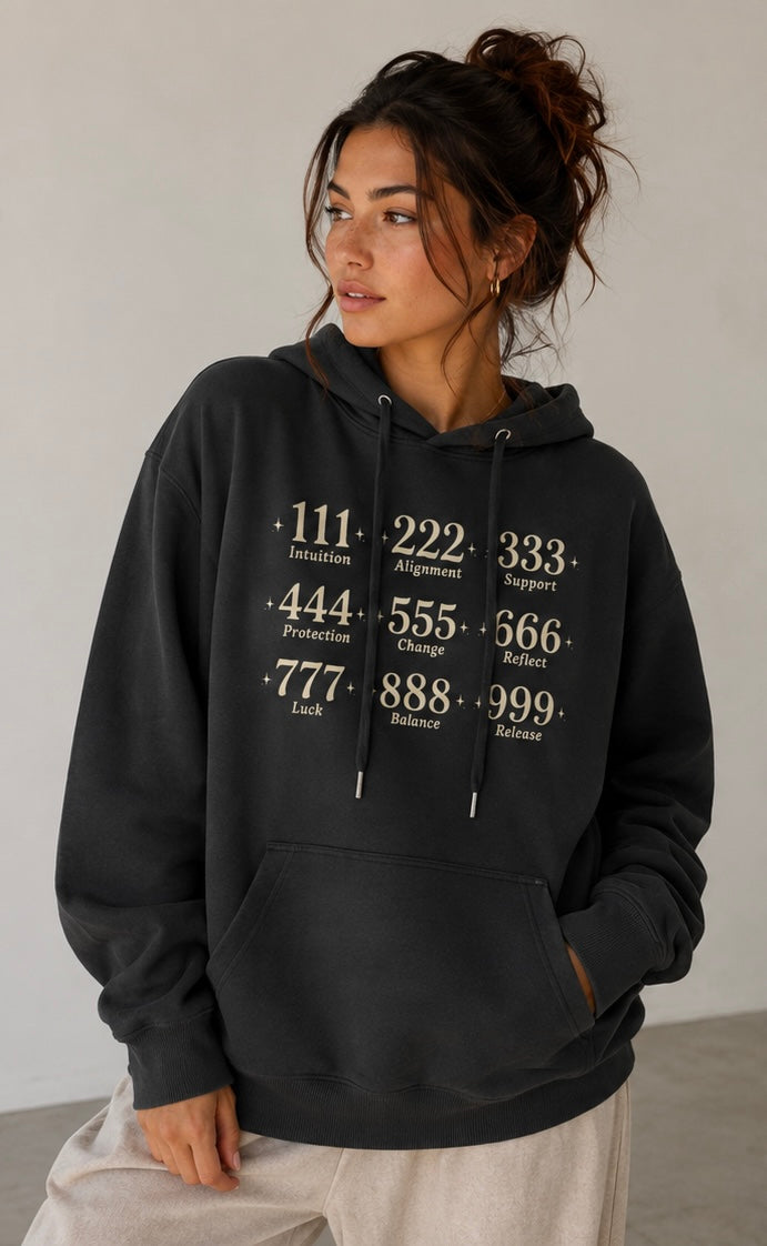 Angel Number Cotton Hoodie