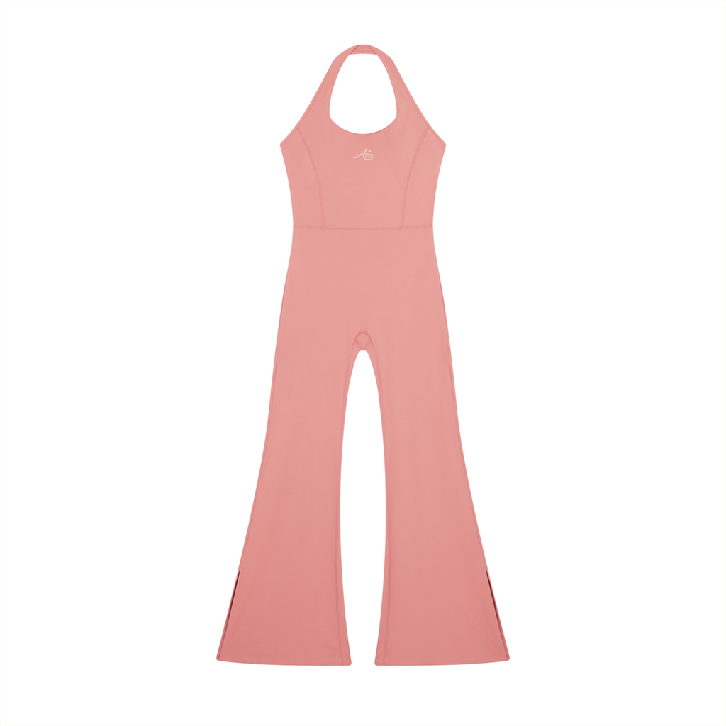 Blush Halter Flared Jumpsuit