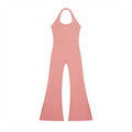 Blush Halter Flared Jumpsuit