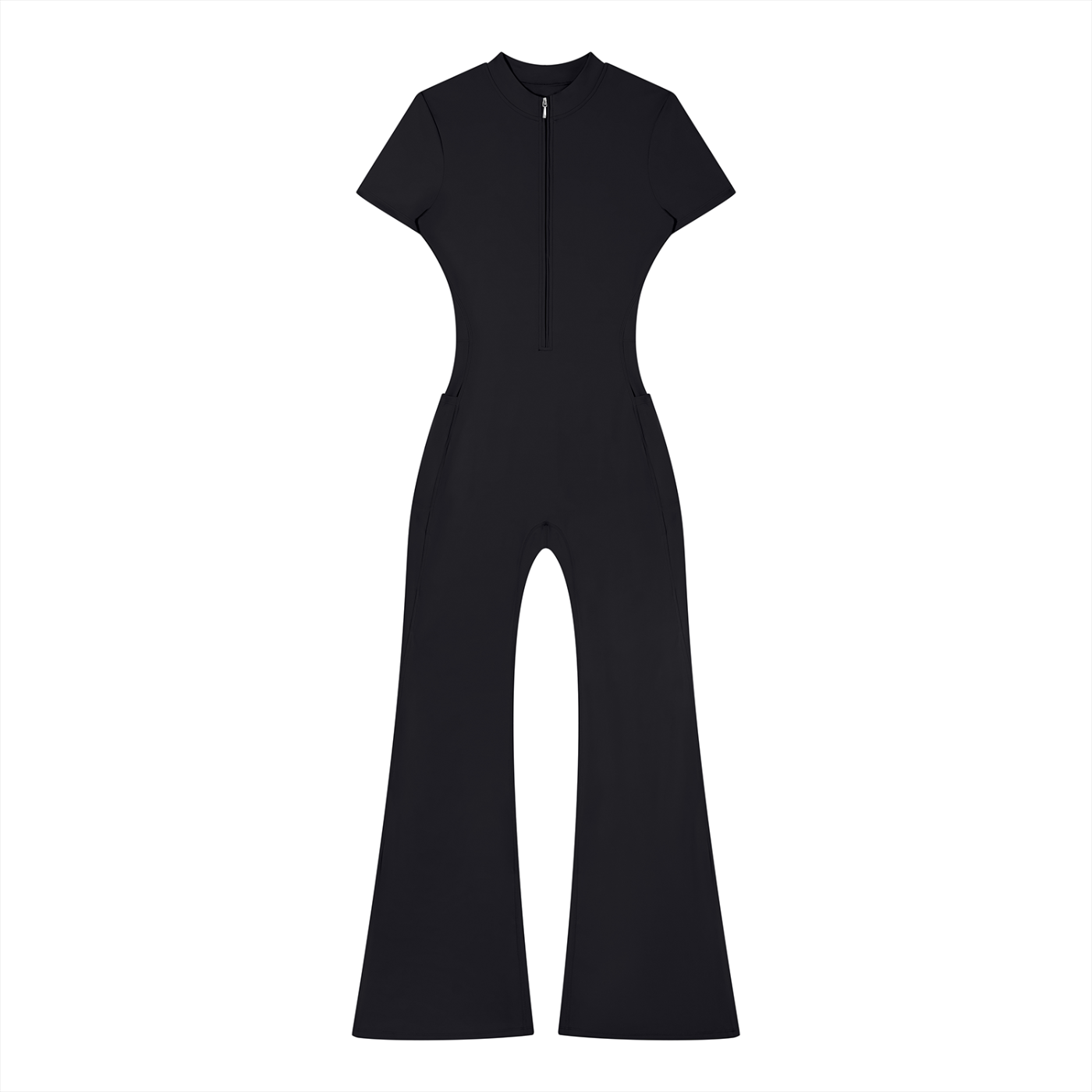 Flared Leg Zip Jumpsuit