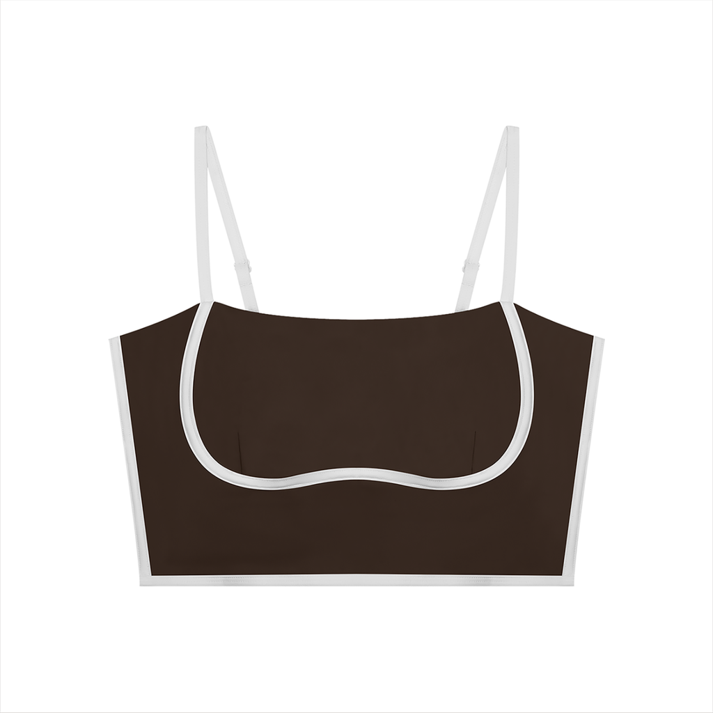 Coffee Piping Sports Bra