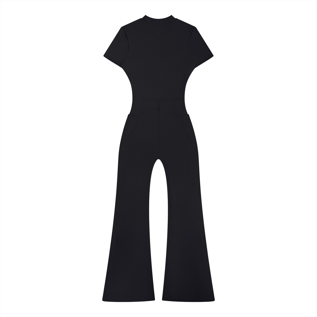 Flared Leg Zip Jumpsuit