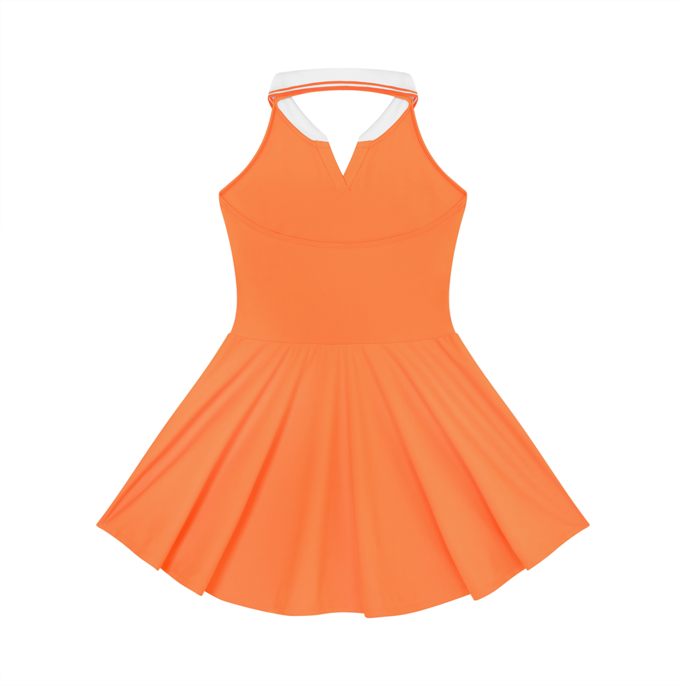 Sunburst Orange Halter A-Line Tennis Dress