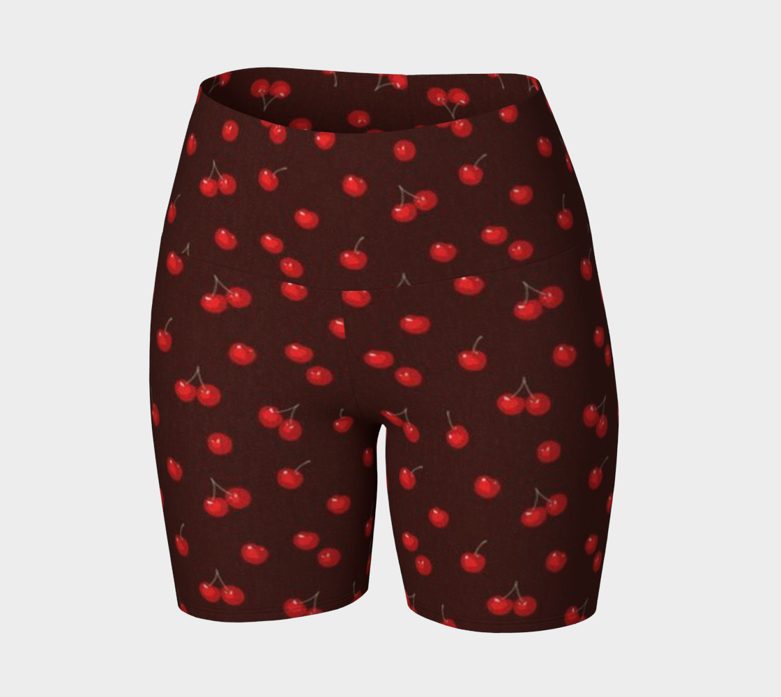 Cherry Chocolate Yoga Shorts
