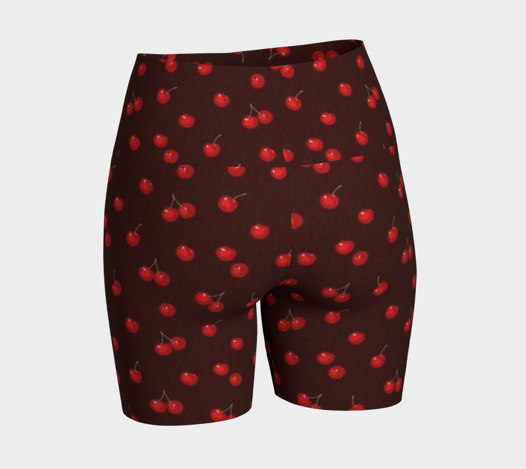 Cherry Chocolate Yoga Shorts