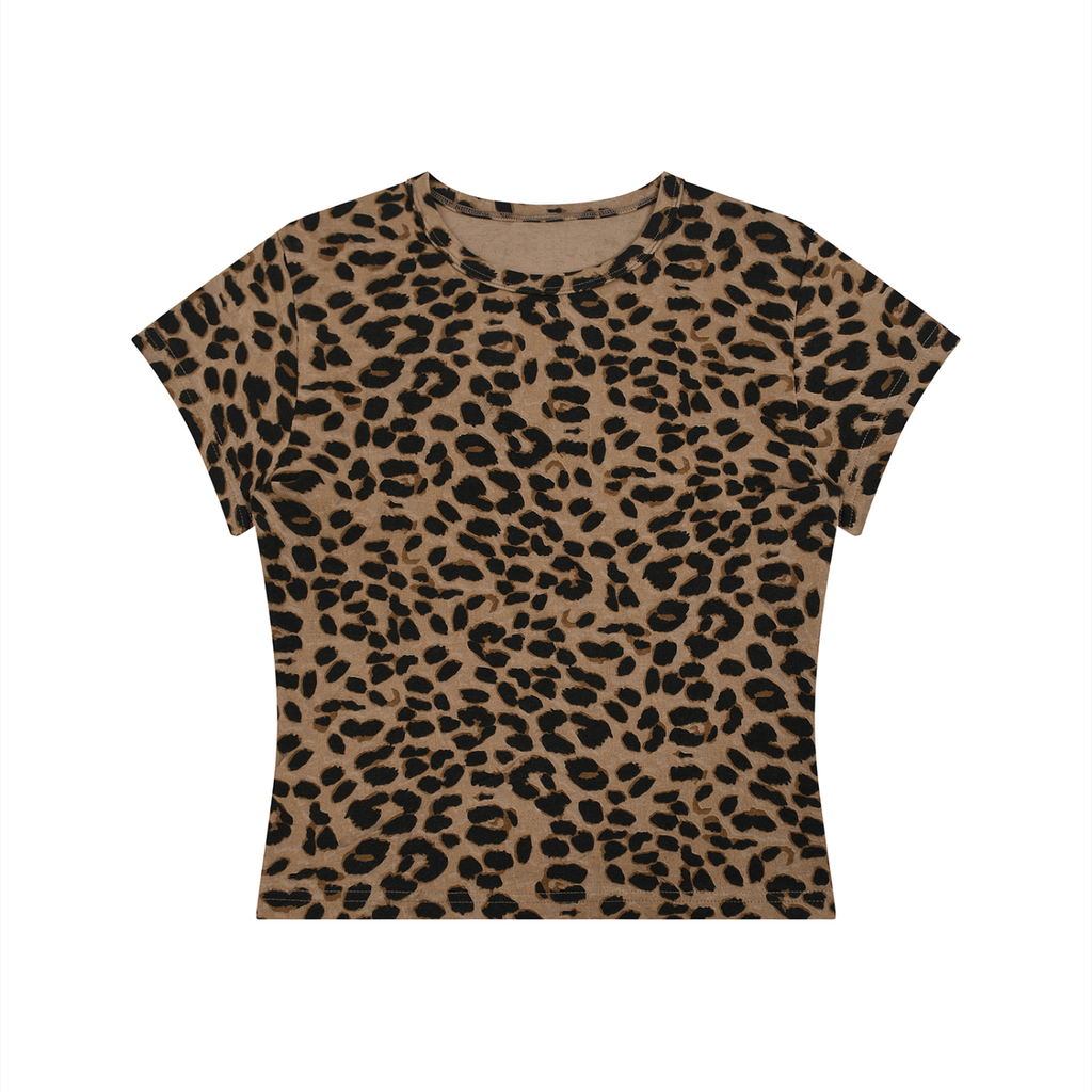 Leopard Print Crop T-Shirt