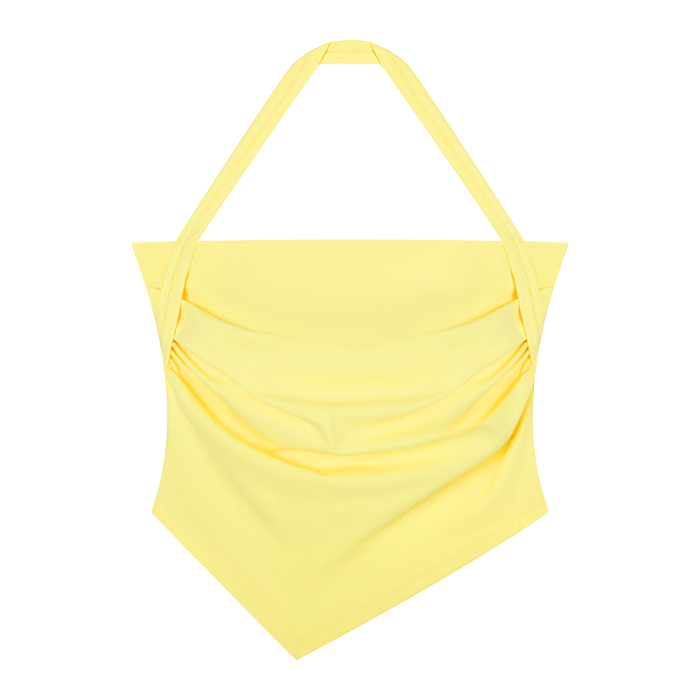 Lemon Sorbet 🍋 Ruched Halter Neck Yoga Tank Top