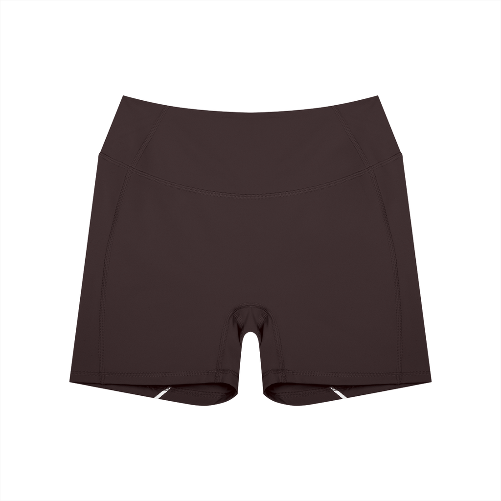 Coffee Piping High Waisted Shorts