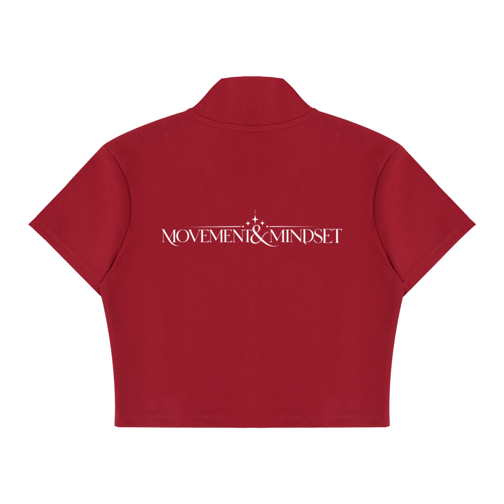 Movement & Mindset Cropped Full Zip Short Sleeve T-Shirt