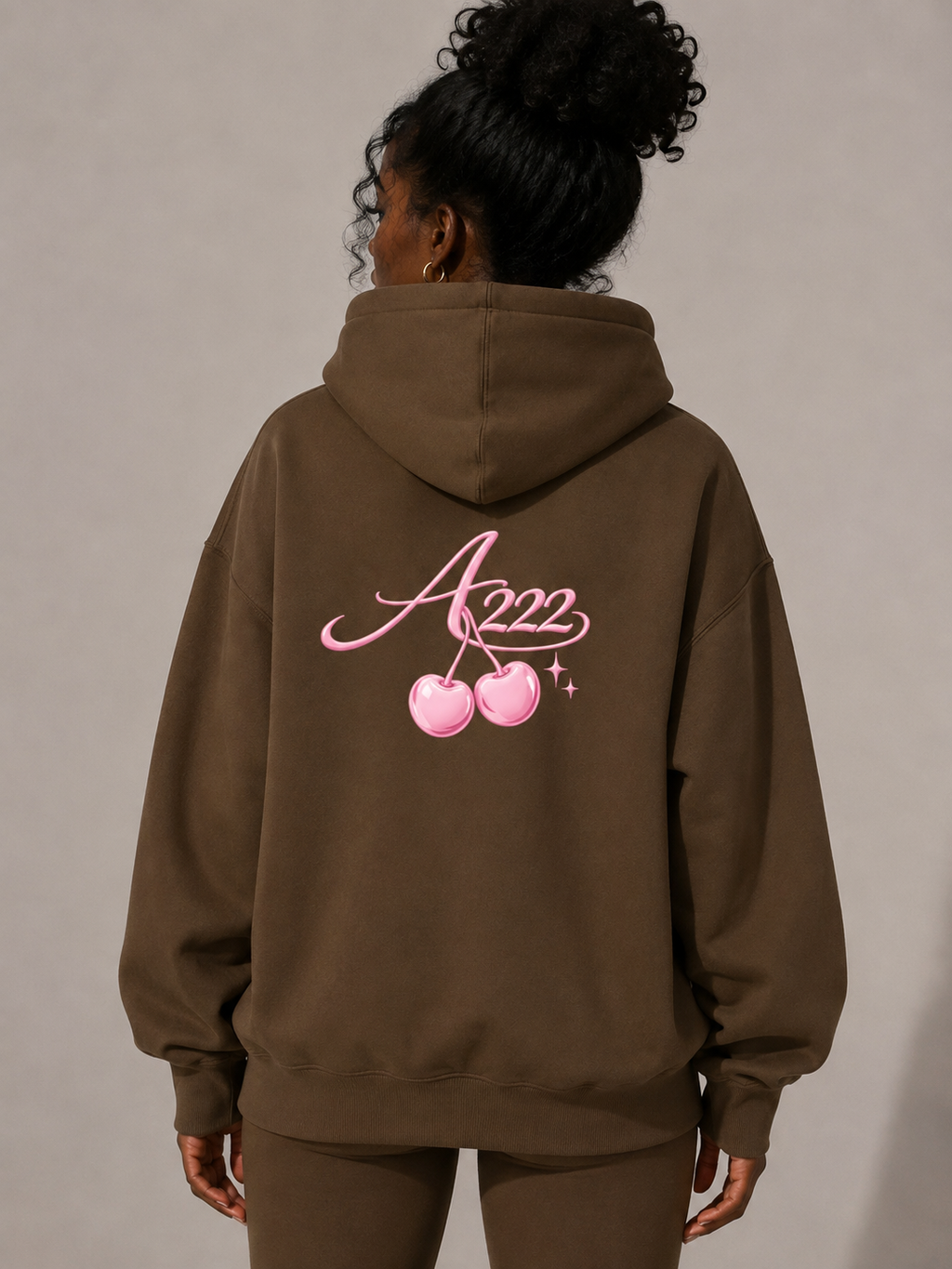 Pink Cherry Oversize Fleeced Hoodie