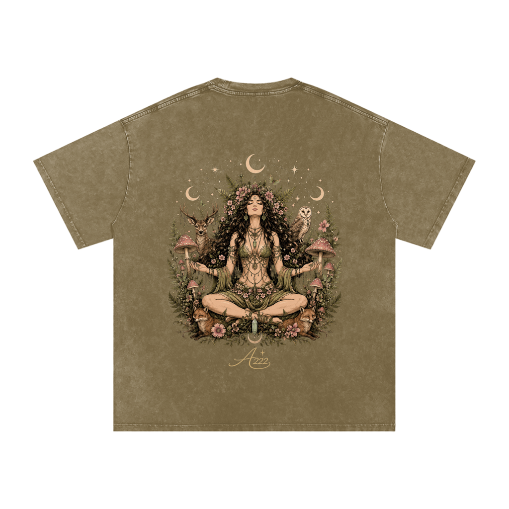 Pure Cotton Forest Goddess Washed Oversized T-Shirt