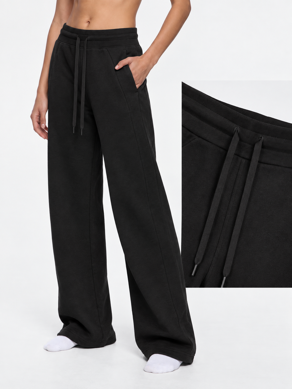 Wide Leg Fleece Joggers