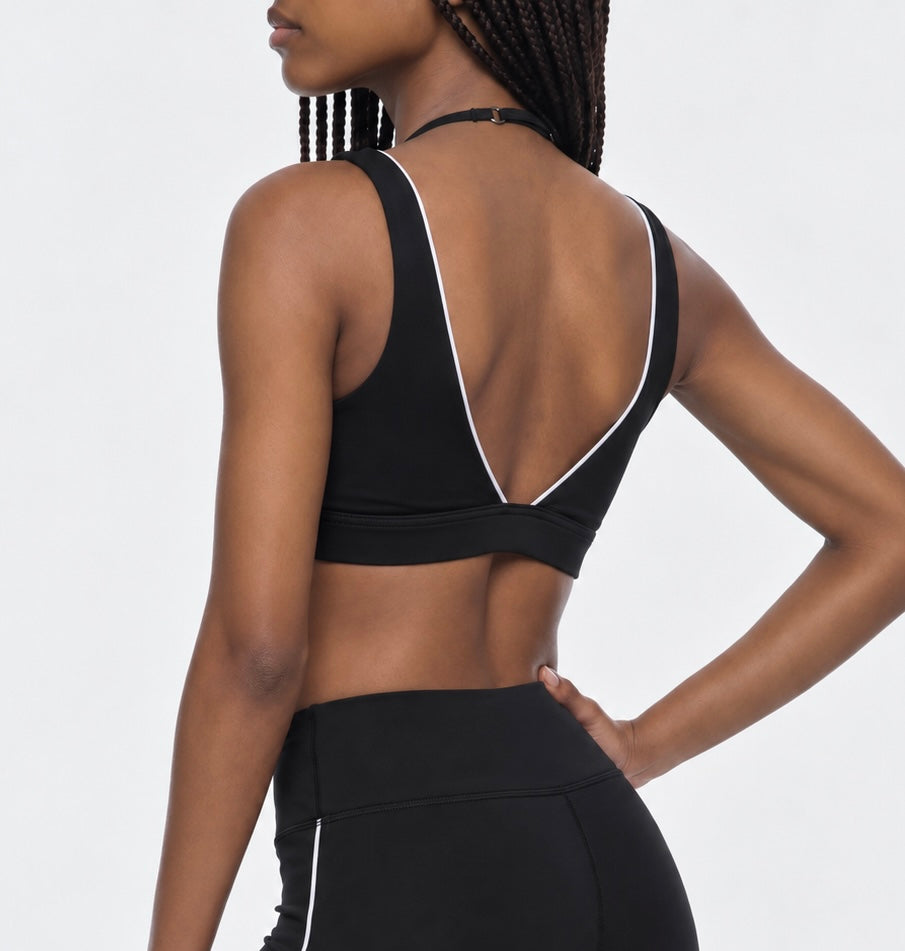 Halter Neck Double Strap Sports Bra