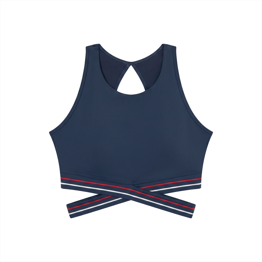 Navy Banded Sports Bra
