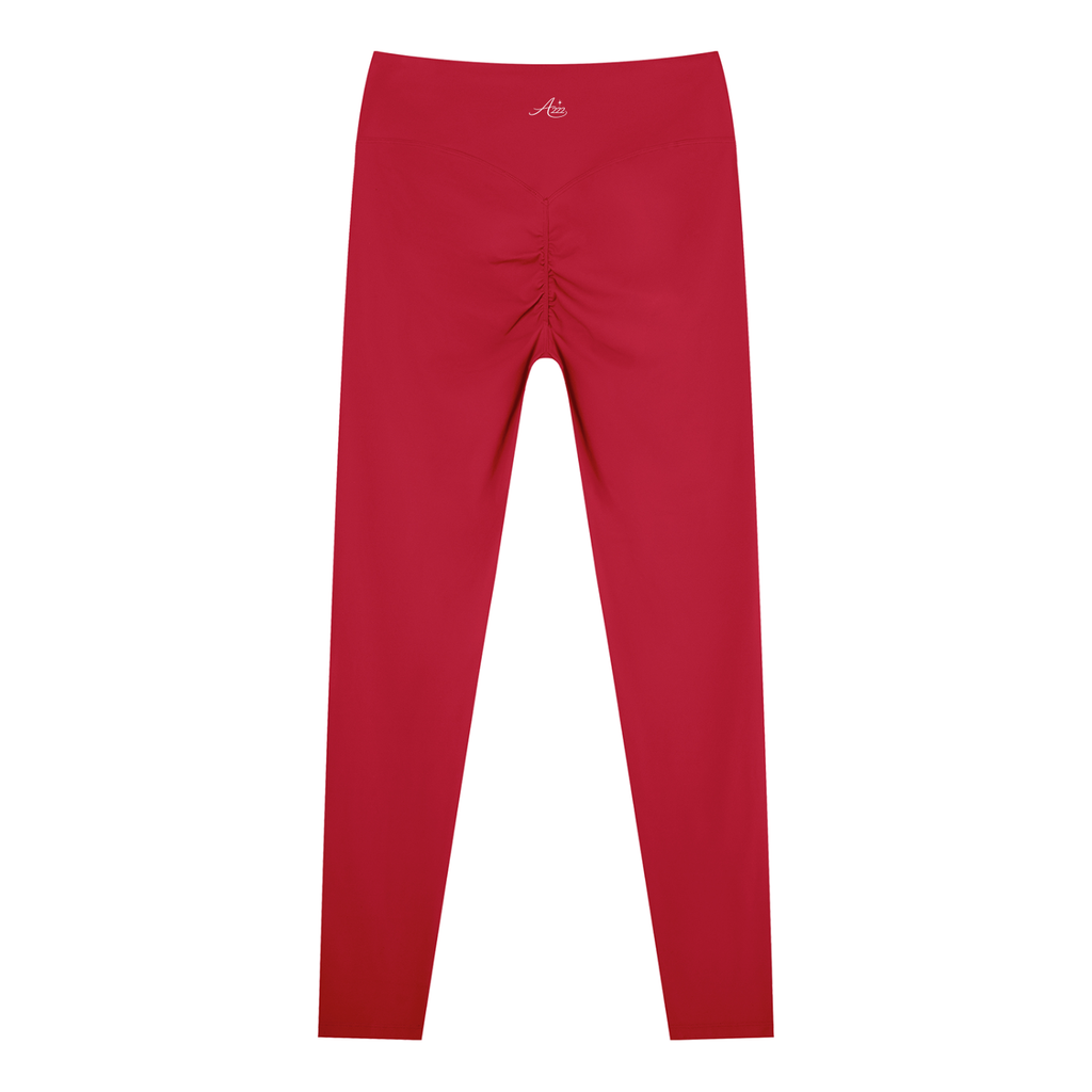 Wine Red Scrunch Leggings