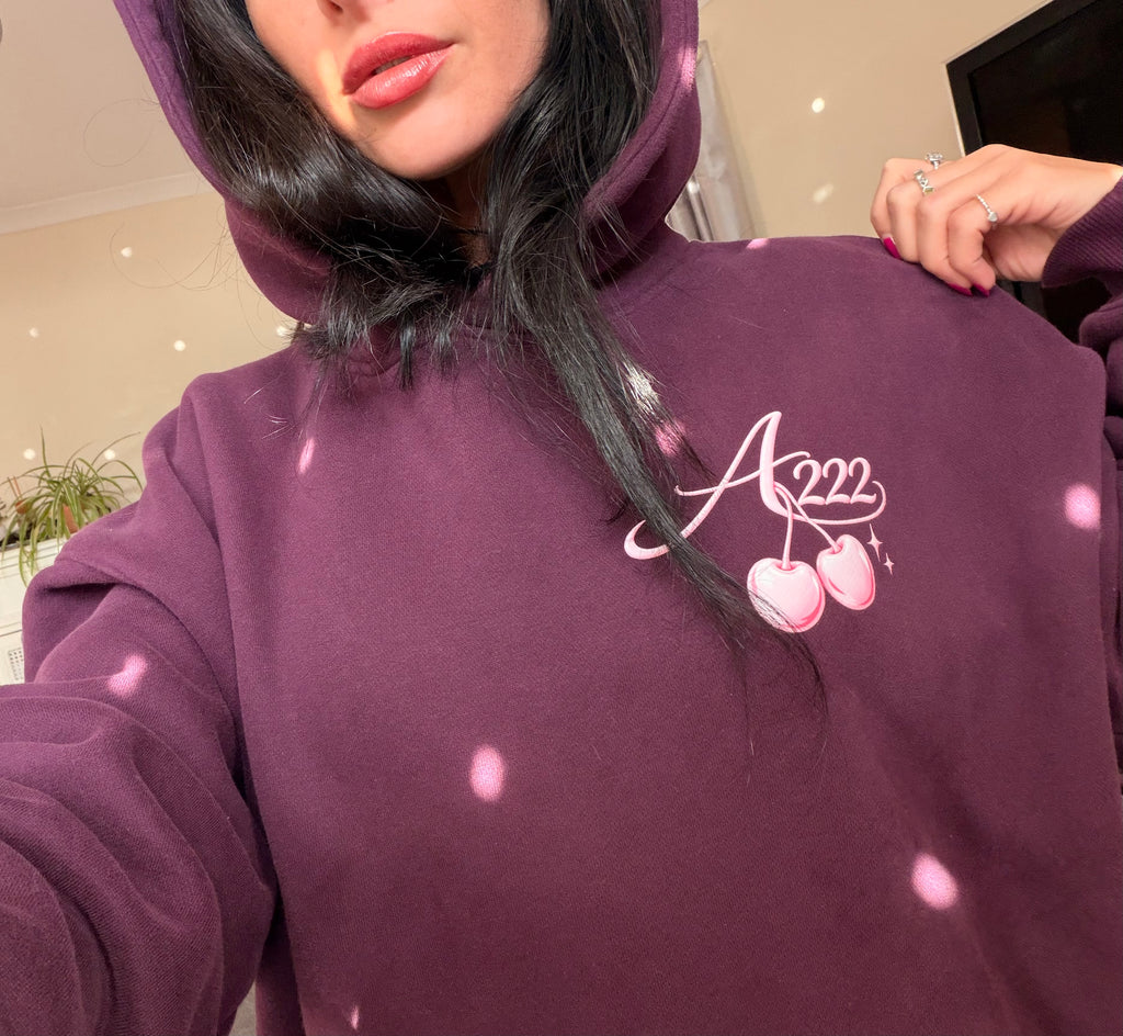 Pink Cherry Oversize Fleeced Hoodie
