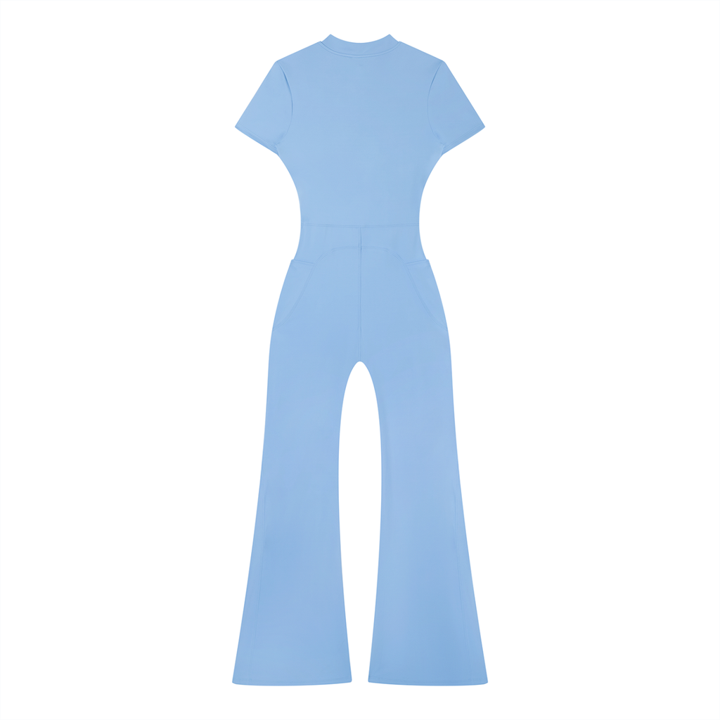 Flared Leg Zip Jumpsuit