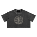 Wicca Wheel of Year Snow Washed Crop Top