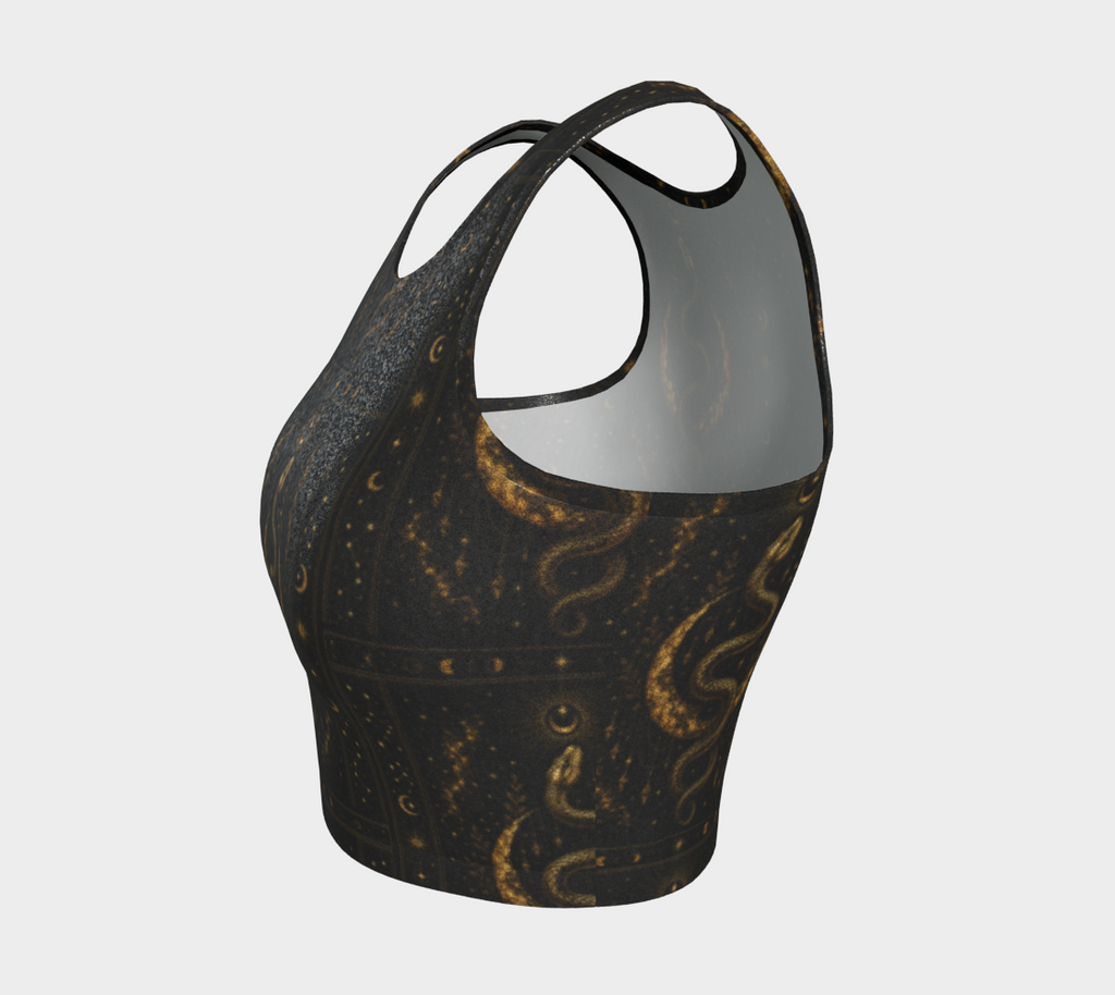 Dark Goddess Glitter Crop Top