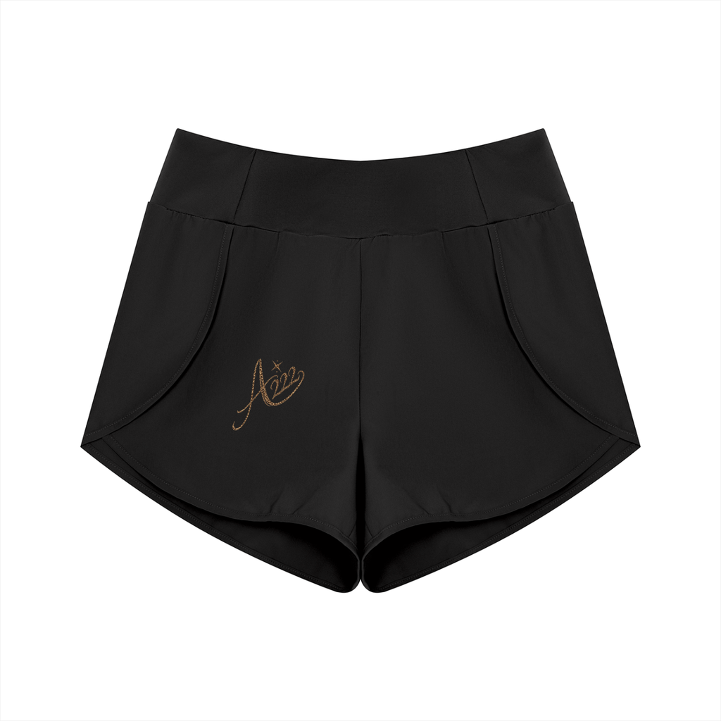 Leopard Logo Loose Fit Yoga Shorts