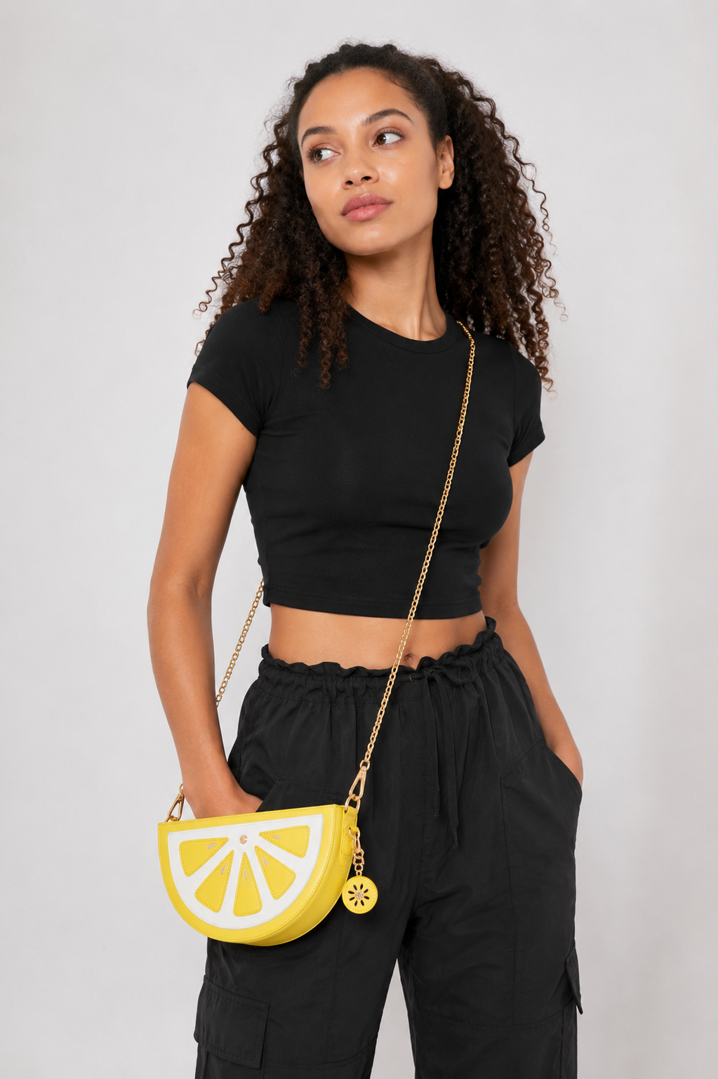 Fruit-Shaped Crossbody Bag with Chain Strap