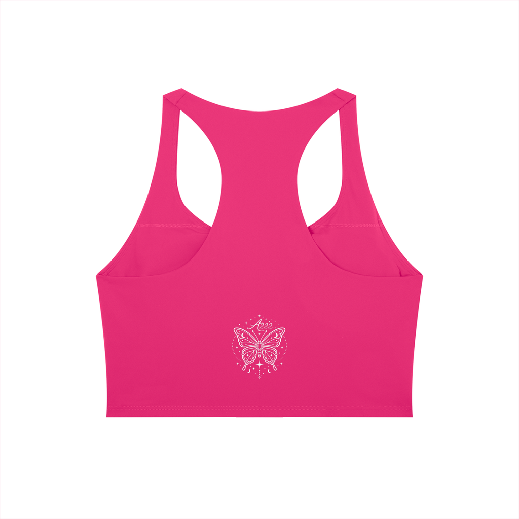 Butterfly Rose Pink Yoga Tank Top