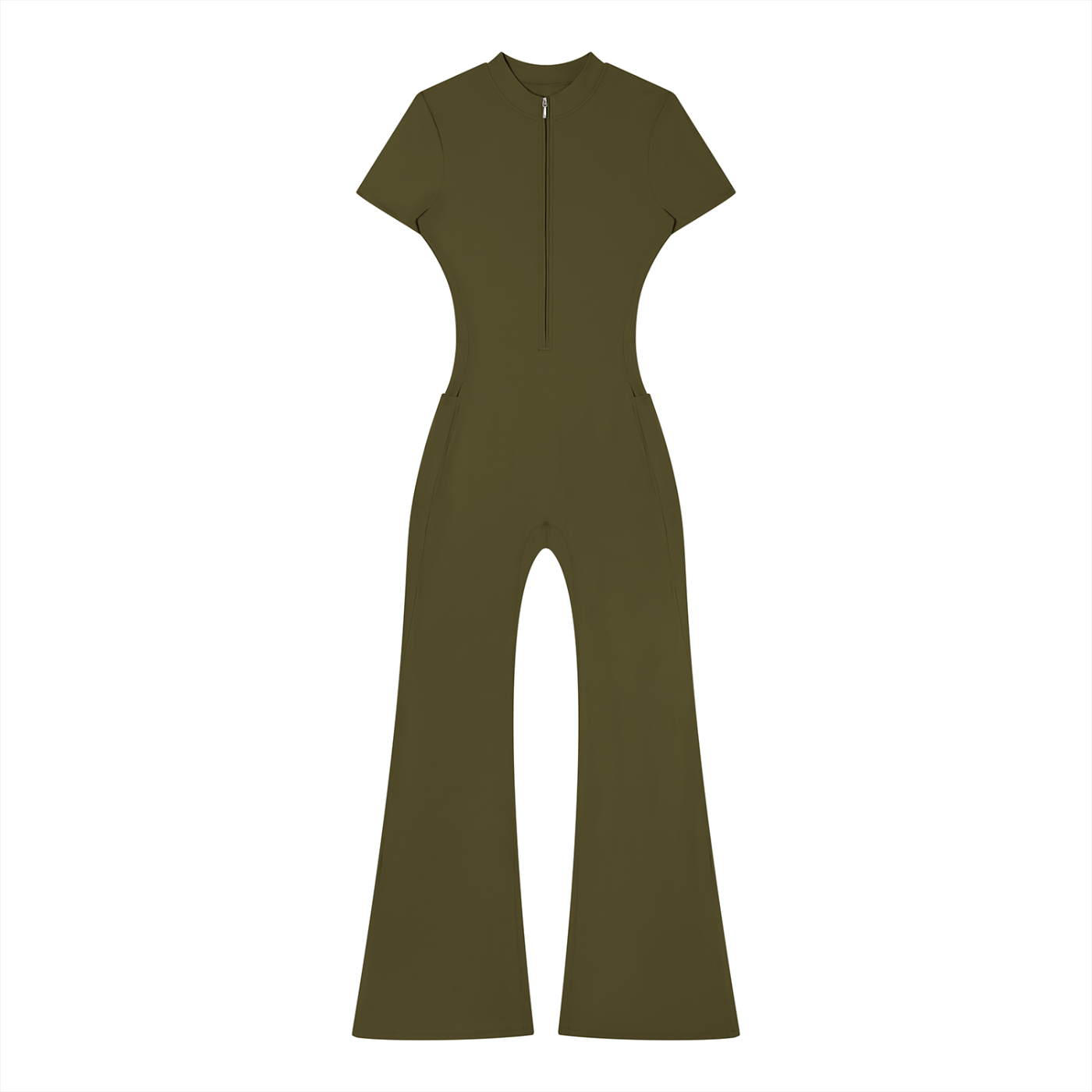 Flared Leg Zip Jumpsuit