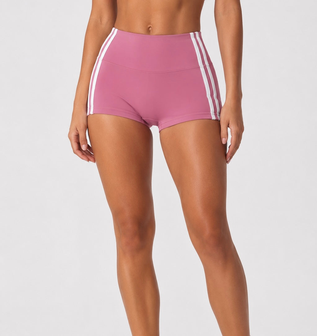 High-Waist Stripe Yoga Shorts
