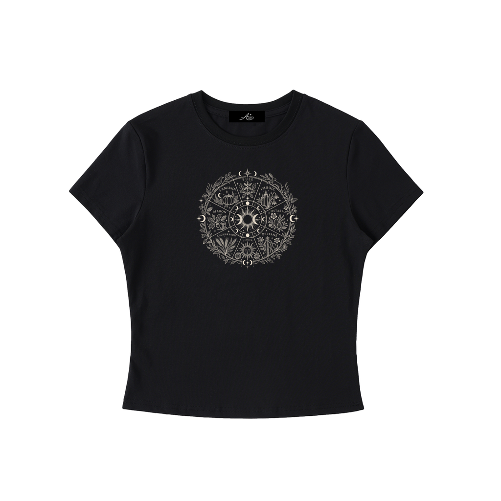 Wicca Wheel of The Year Bodycon T-Shirt