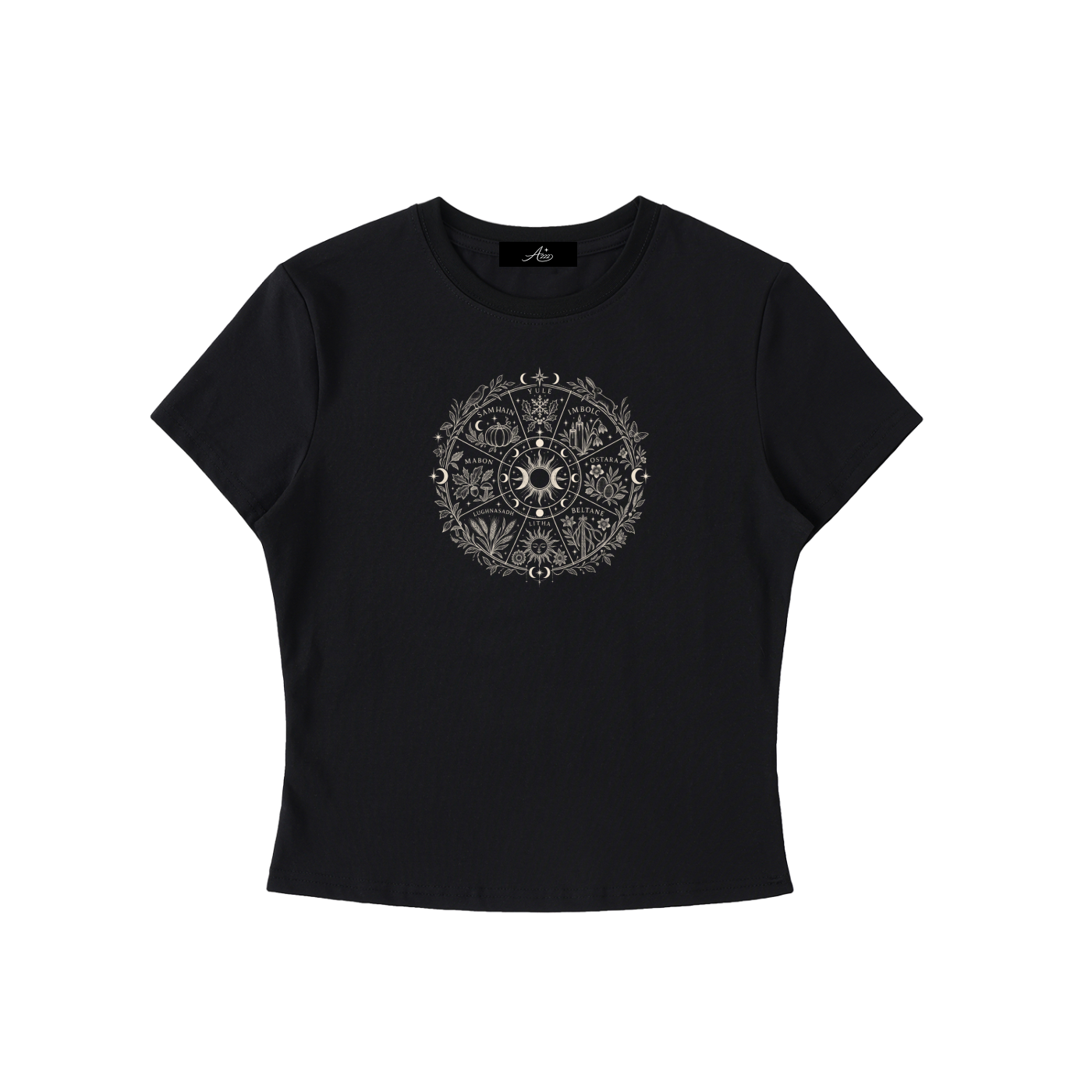 Wicca Wheel of The Year Bodycon T-Shirt
