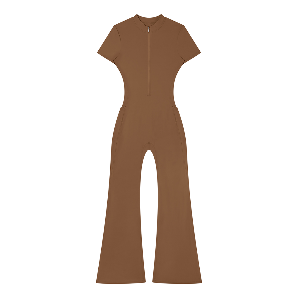 Flared Leg Zip Jumpsuit