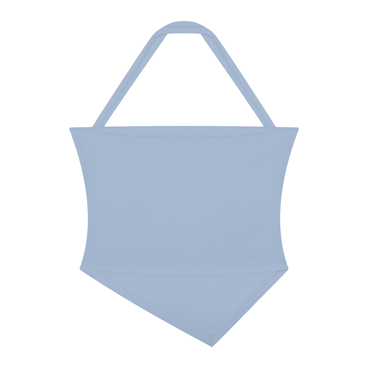 Haze Blue Ruched Halter Neck Yoga Tank Top