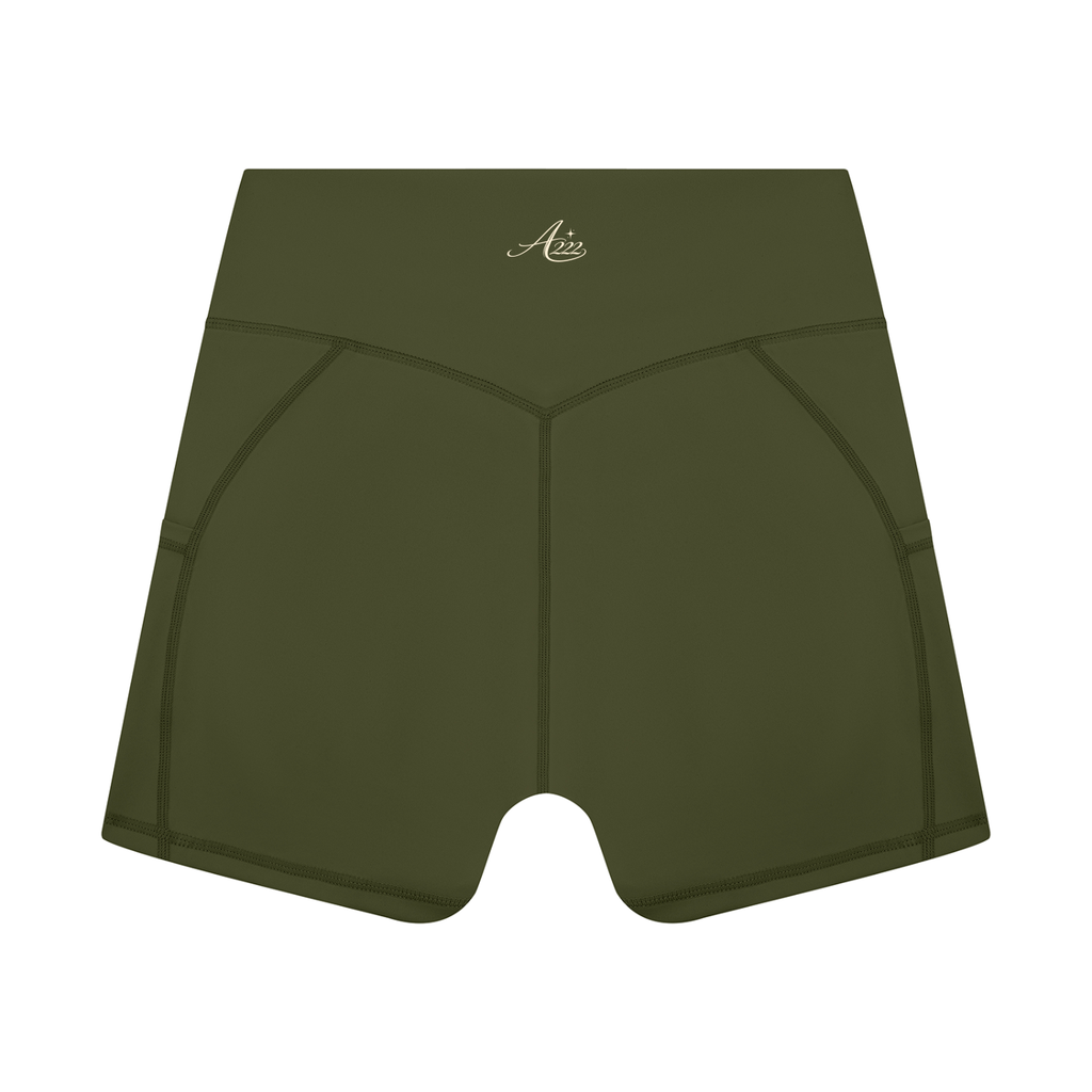 Olive 🫒 High Rise Pocket Shorts