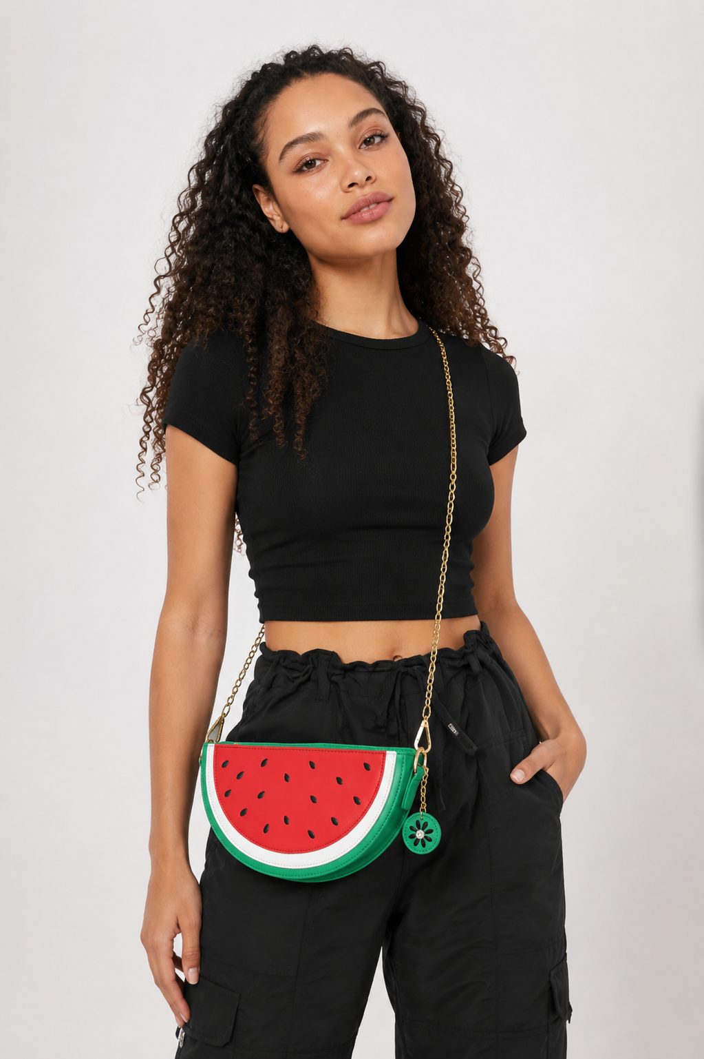 Fruit-Shaped Crossbody Bag with Chain Strap