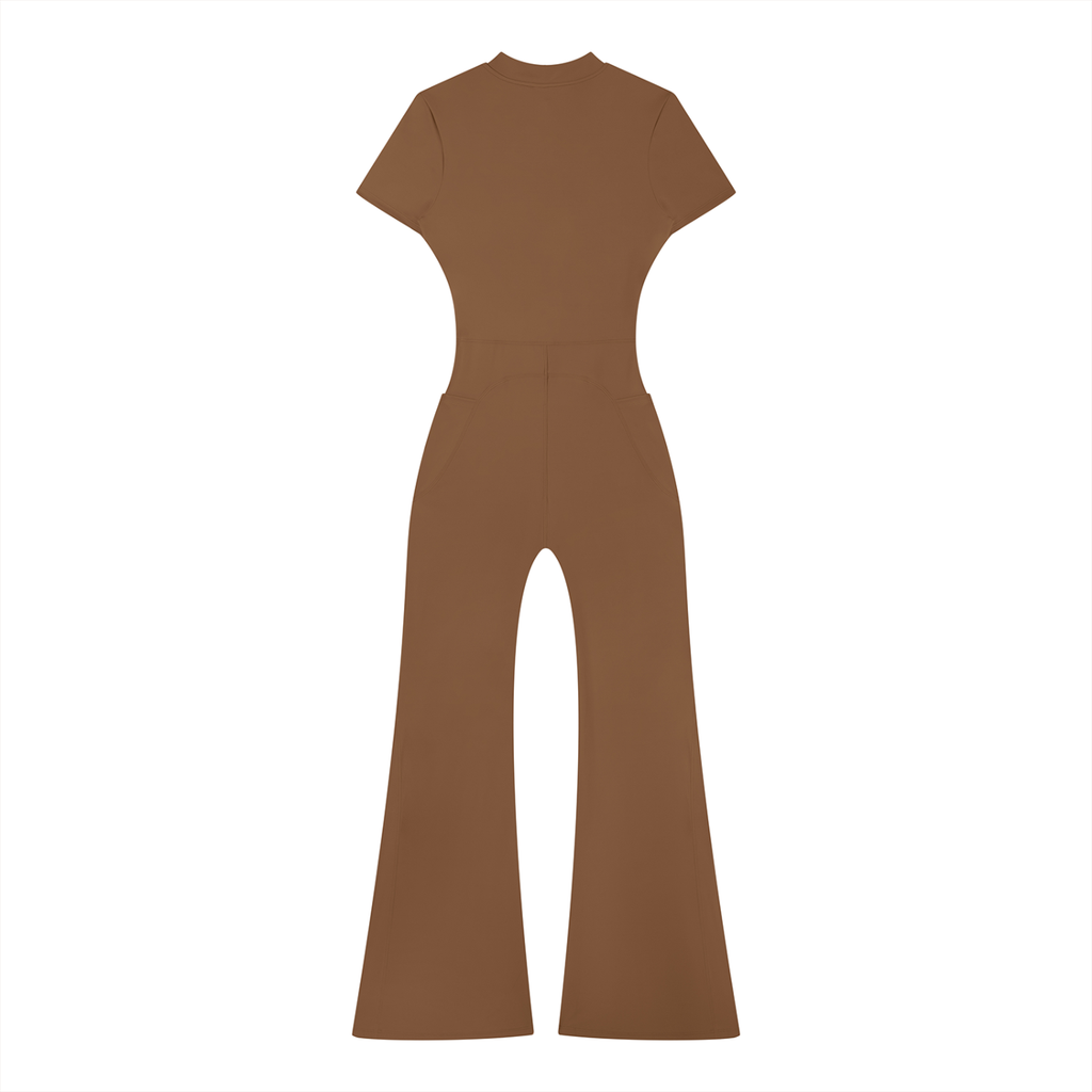 Flared Leg Zip Jumpsuit