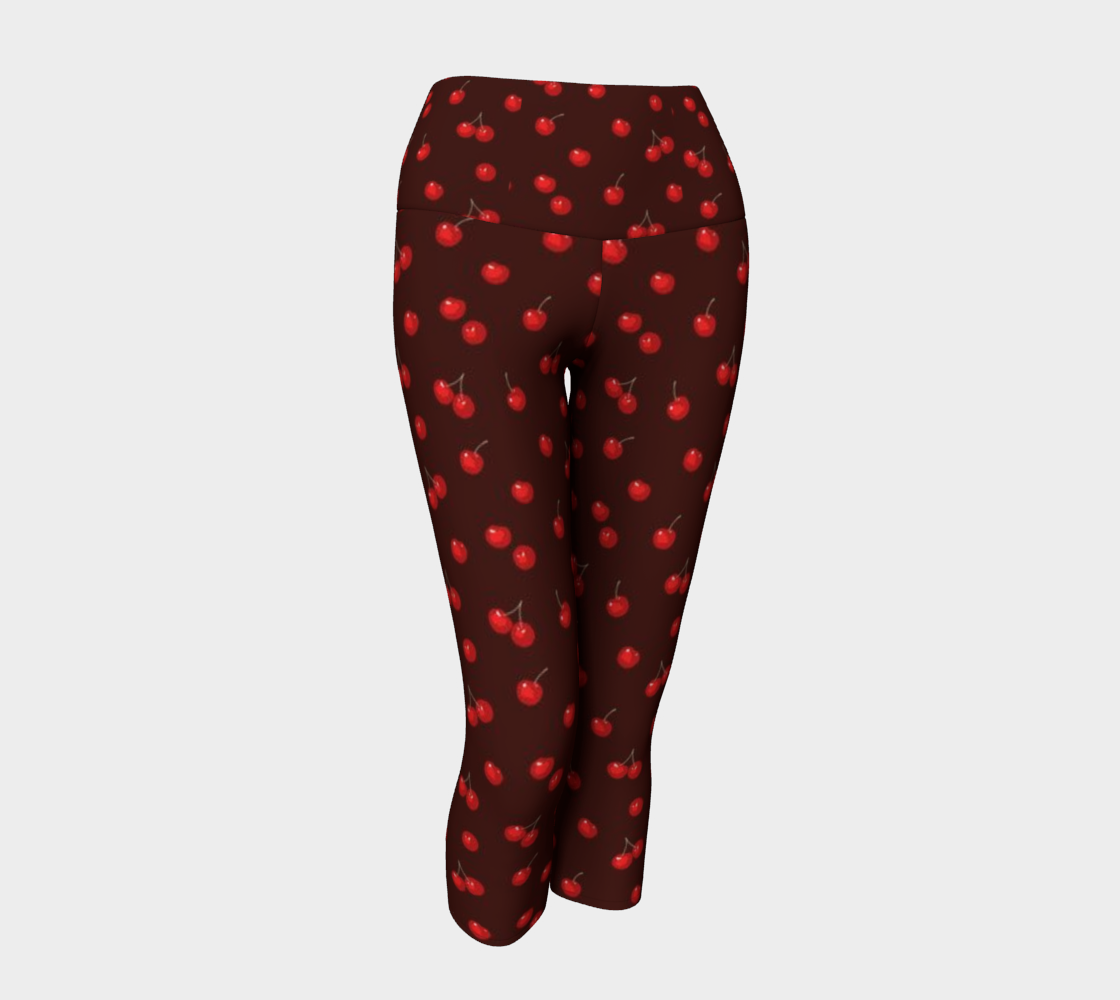 Cherry Chocolate Capri Leggings