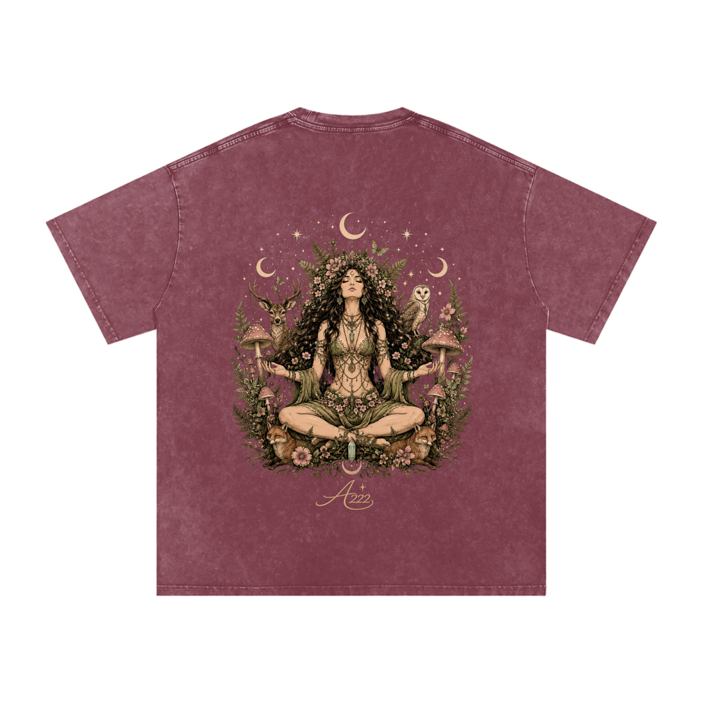 Pure Cotton Forest Goddess Washed Oversized T-Shirt