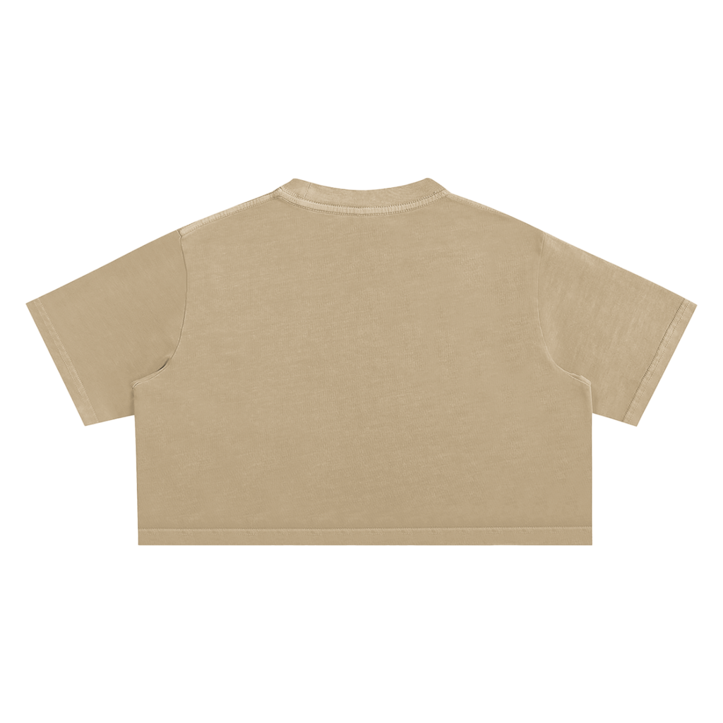 Cherry Leopard Snow Washed Crop Top