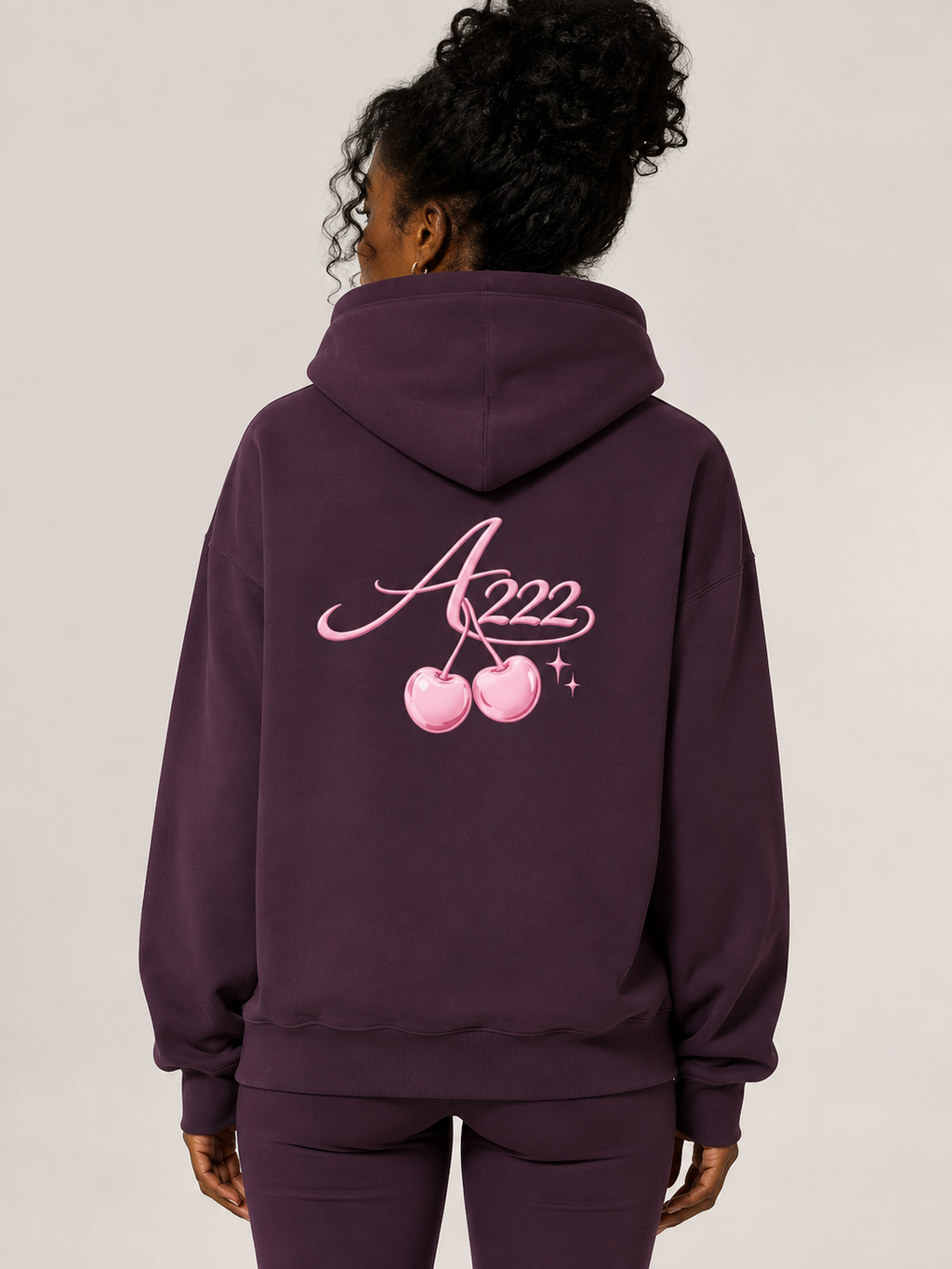 Pink Cherry Oversize Fleeced Hoodie