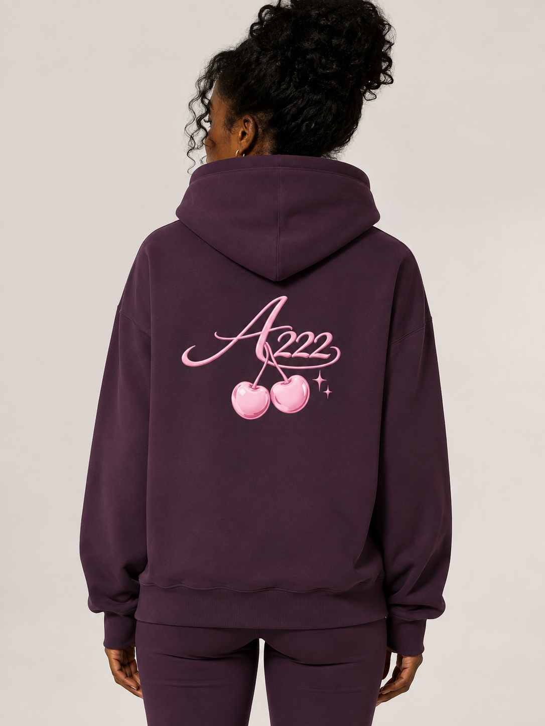 Pink Cherry Oversize Fleeced Hoodie