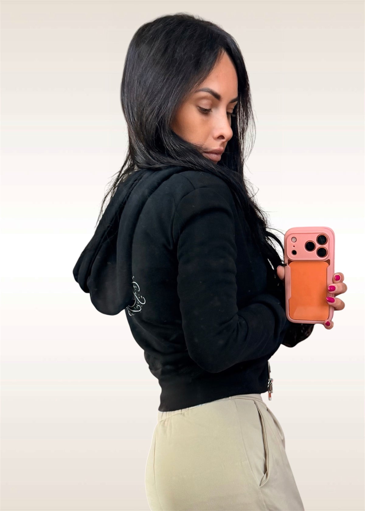 Karma Crop Zip Hoodie