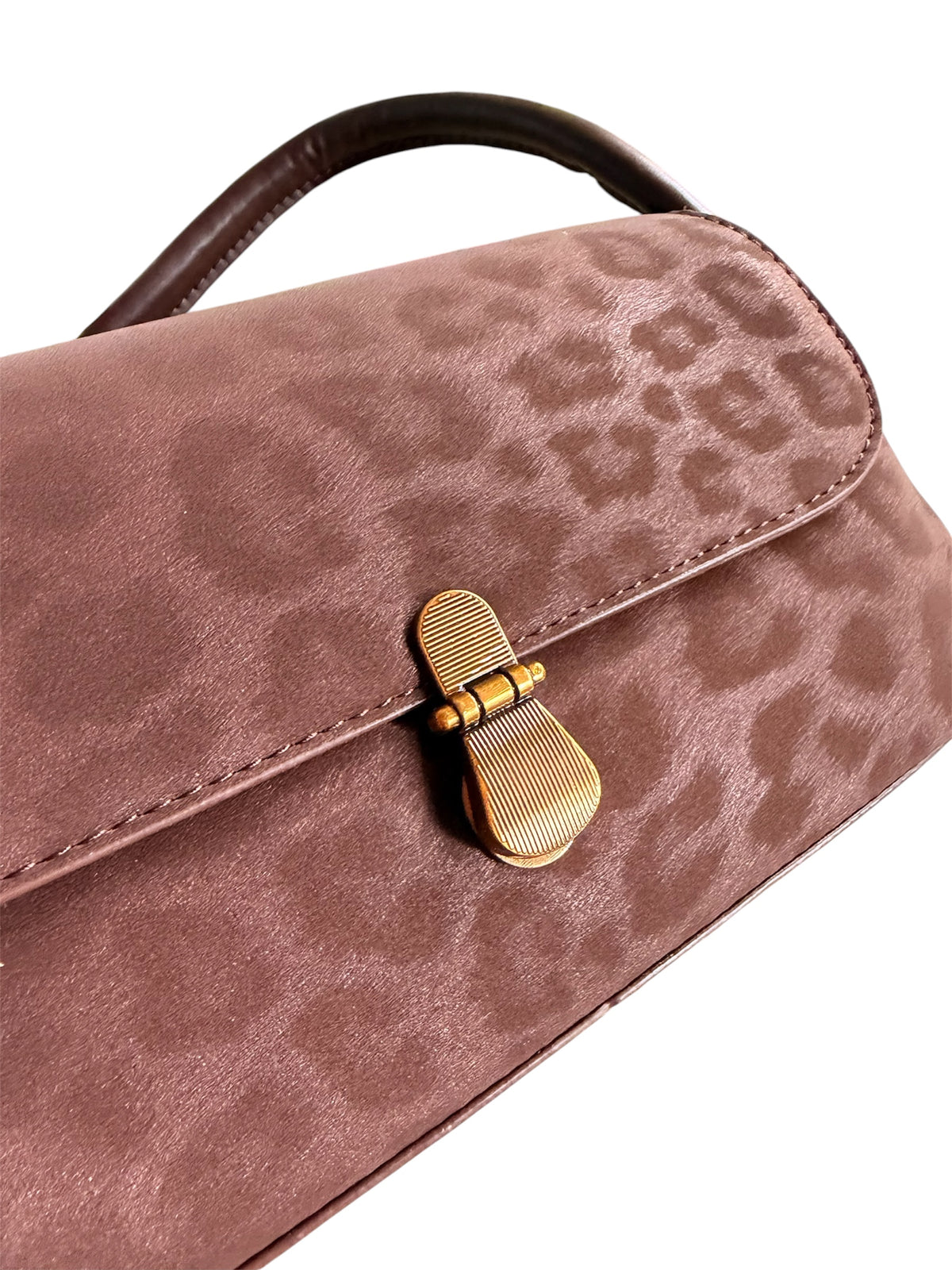 Wild Leopard Suede Shoulder Bag