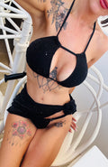 Night Sky Halter Neck Three-Piece Swim Set