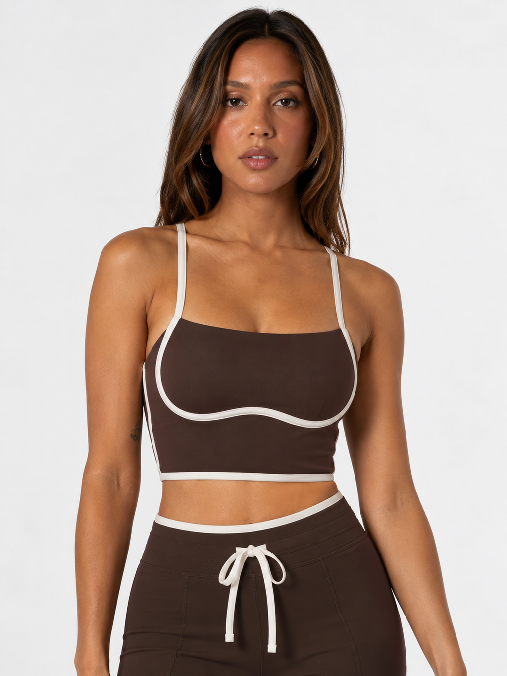 Coffee Piping Sports Bra