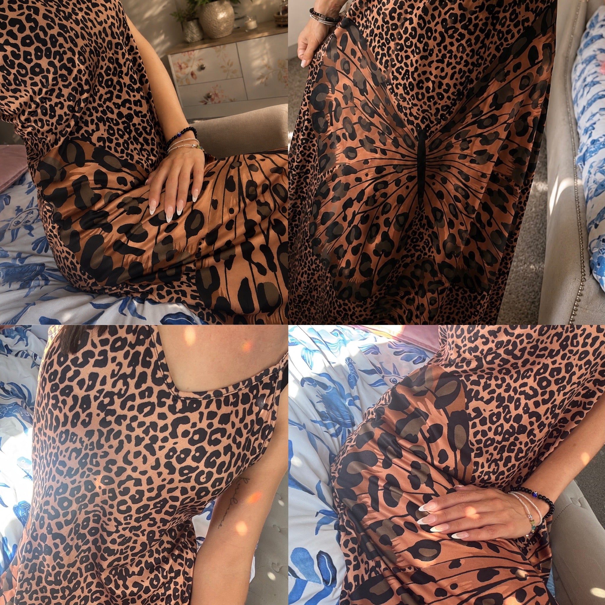 Butterfly Leopard Maxi Cami Dress