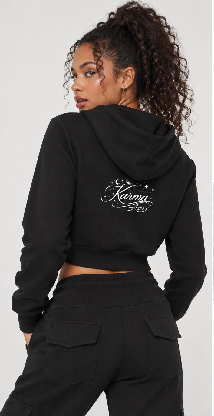 Karma Slim Crop Full Zip Hoodie