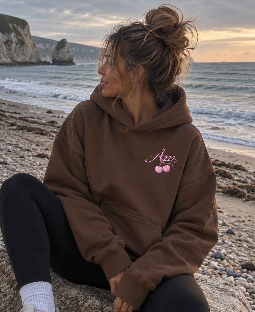 Pink Cherry Oversize Fleeced Hoodie