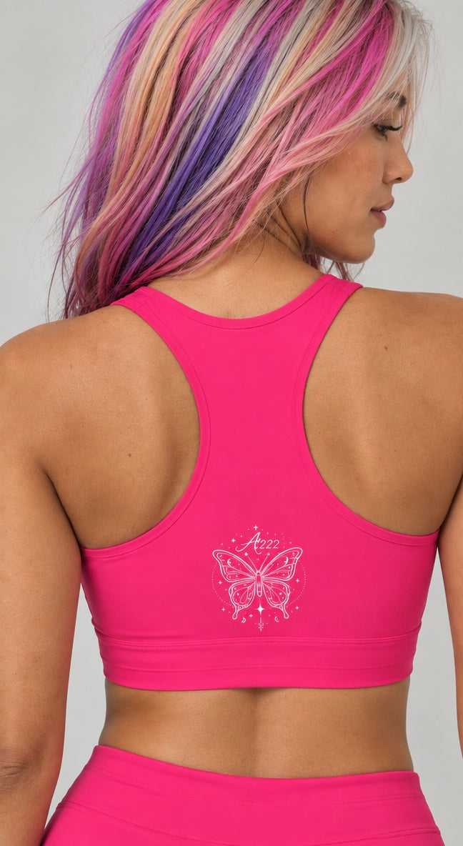 Butterfly Rose Pink Yoga Tank Top