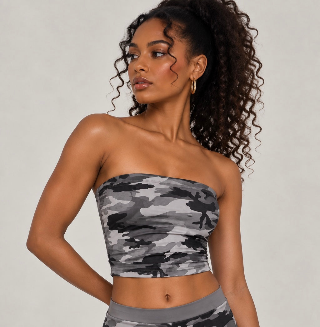 Camo Cropped Tube Top