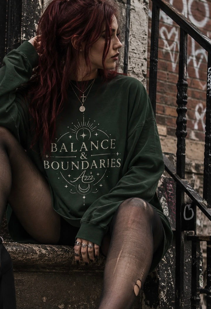 Balance & Boundaries Pure Cotton Oversize Long Sleeve T-Shirt